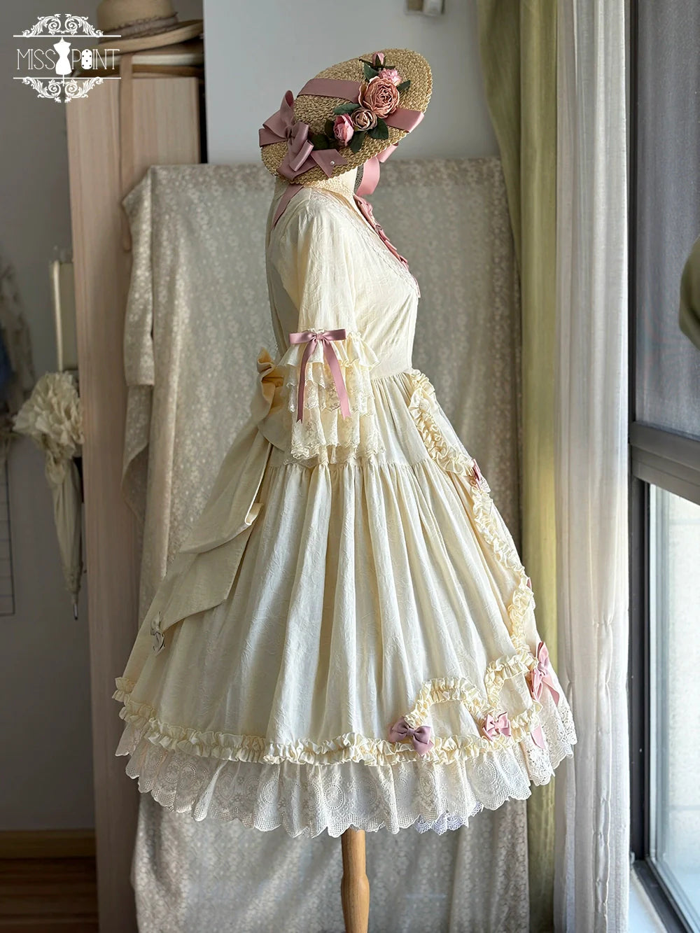 Miss Point - Lilyka Garden - Classic Lolita OP Dress Set Elegant Floral Wall Princess Sleeve