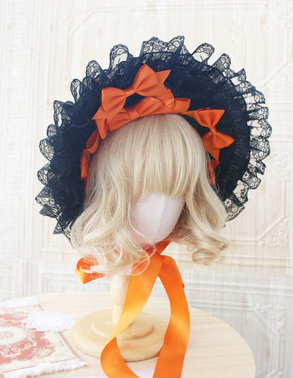 Deer Girl - Gothic Lolita Handmade Bonnet with Bows and Beads