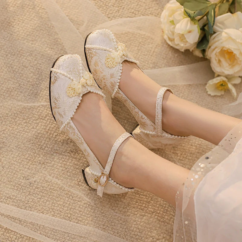 Yana - Huaiyu Yana - Chinese Style Han Lolita Shoes Lolita Chunky Heel Shoes