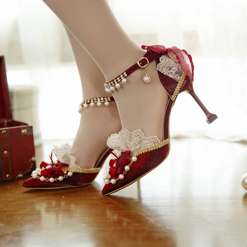 One Night - Pointy Toe Wedding Bride Lolita Heels