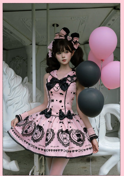 Alice Girl - Brown Sugar Bear - Printed Sweet Lolita Dress, Multiple Styles