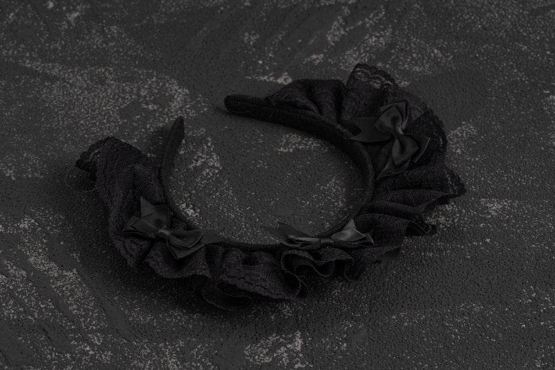 Strange Sugar - Gothic Lolita Lace Black Headband