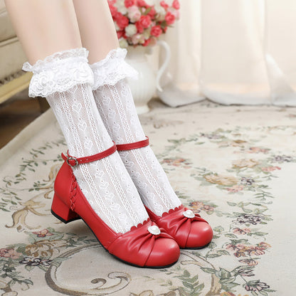 Sosic - Shell Dew - Sweet Lolita Bow Round Toe Shoes