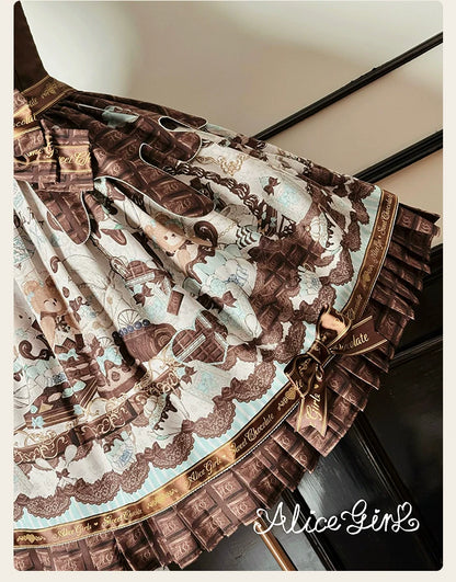 Alice Girl - Bear Chocolate Bar - Kawaii Lolita JSK & Salopette Dress