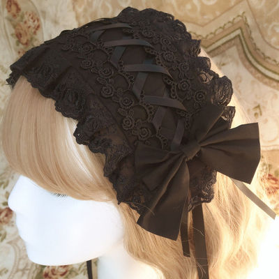 ZhiJinYuan - Sweet Lolita Lace Bow Hairband Multicolors