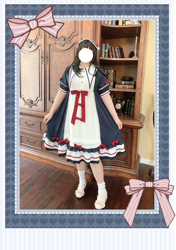 Niu Niu - Candy Sweethearts - Plus Size Lolita OP Short-Sleeve Princess Dress