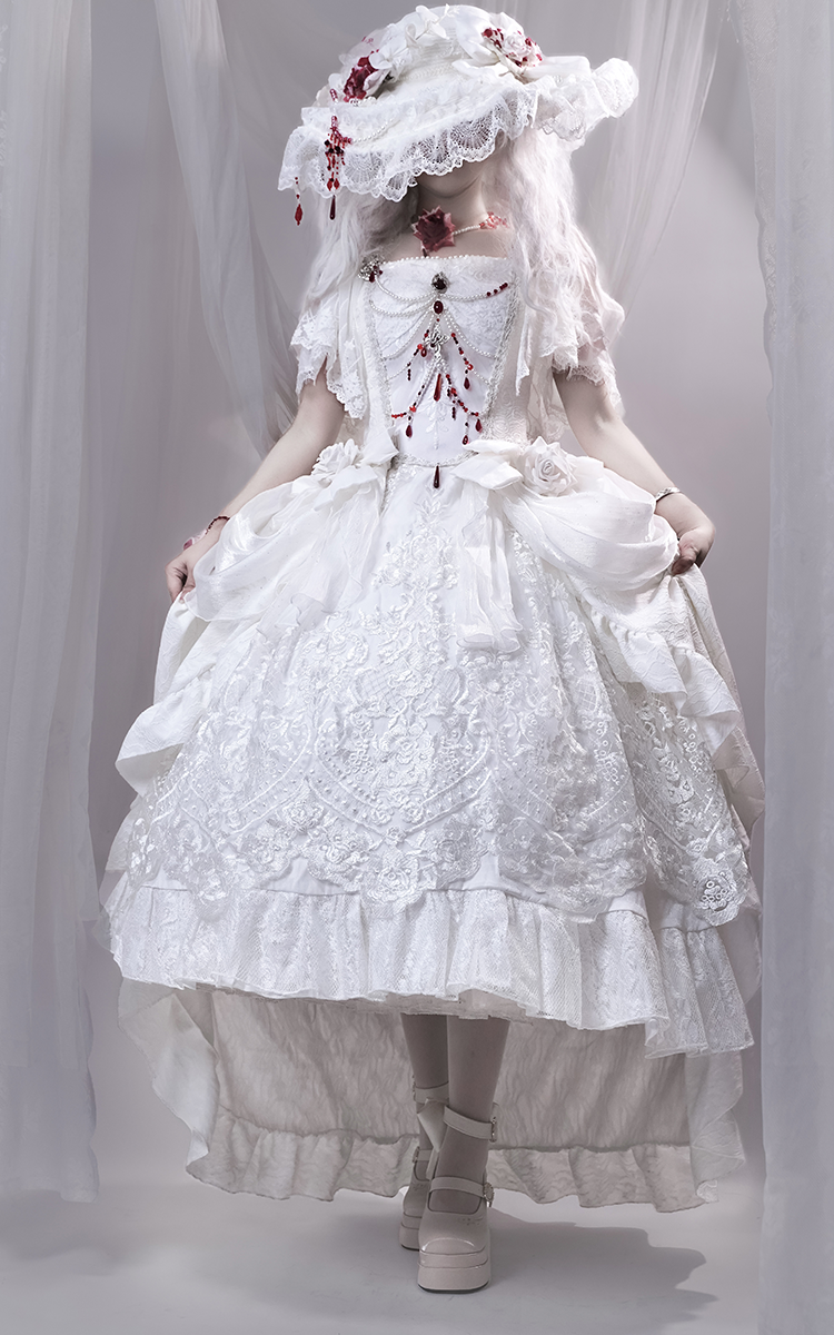 Dreamland - Floating Dream Lily - Elegant Lolita High Heel Shoes, Detachable Bow