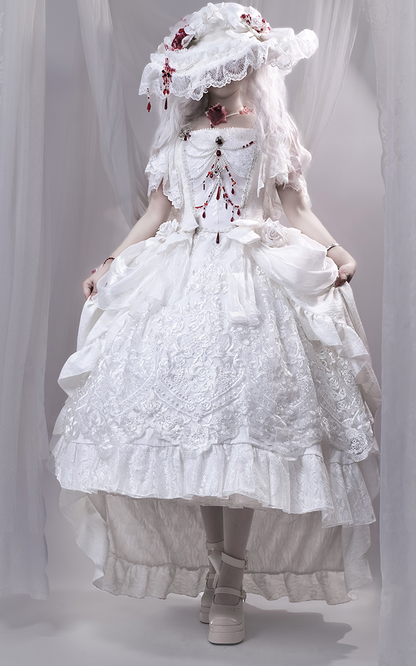 Dreamland - Floating Dream Lily - Elegant Lolita High Heel Shoes, Detachable Bow