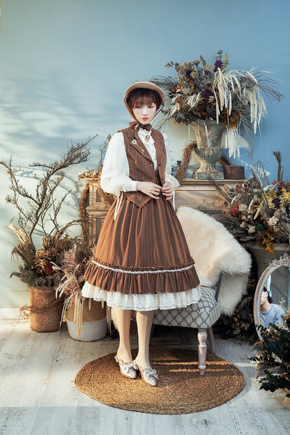 Miss Point - Rose Silhouette - Stripe Vintage Preppy Style Vest