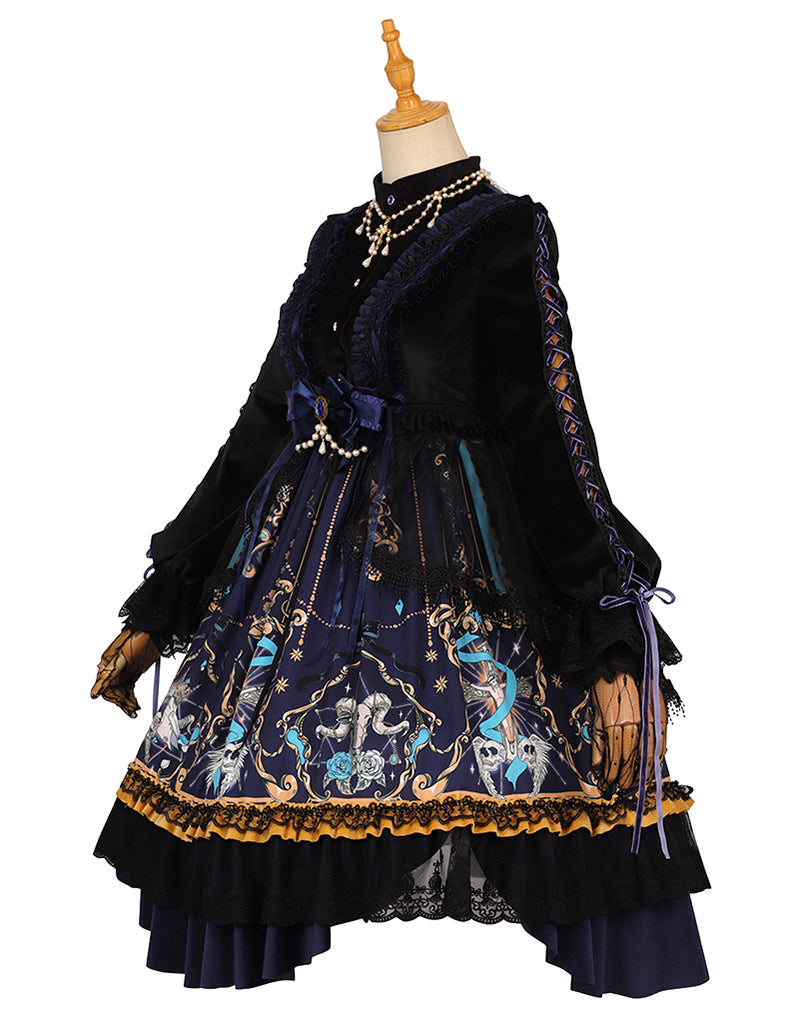 YingLuoFu - God Redemption - Retro Gothic OP, Printed Dress