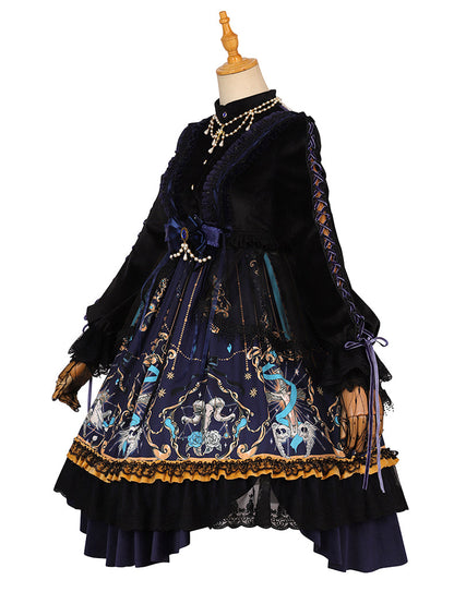 YingLuoFu - God Redemption - Retro Gothic OP, Printed Dress