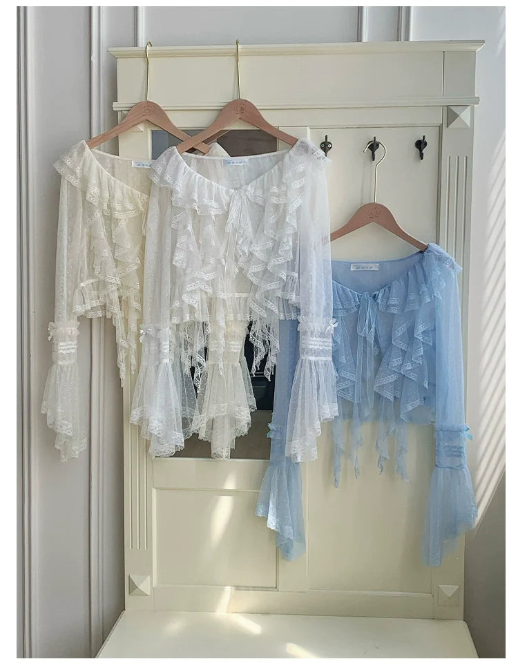 With PUJI - Letters and Poetry - Summer Classic Lolita Tulle Lace Bolero with Multi-Color