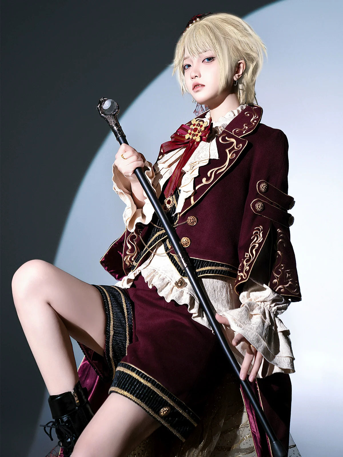 Letters from Unknown Star - Heir - Ouji Lolita Shorts Set Military Prince Lolita Coat and Blouse