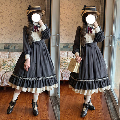 Miss point - Rose Silhouette - Vintage Classic Lolita OP