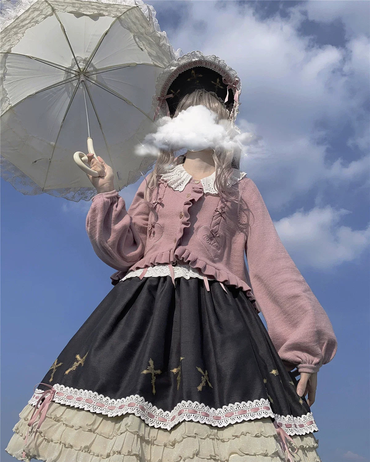 Dark Star Island - Sugar Frost - Sweet Lolita Cardigan Knit Embroidered Sweater