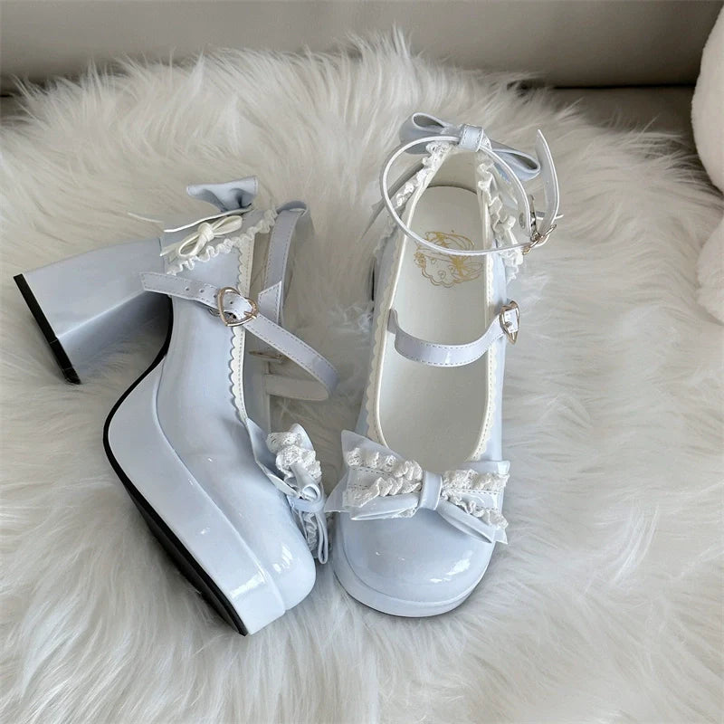 Jiangjiang Biscuit - Elegant Lolita High Heel Shoes Round Toe Low Cut