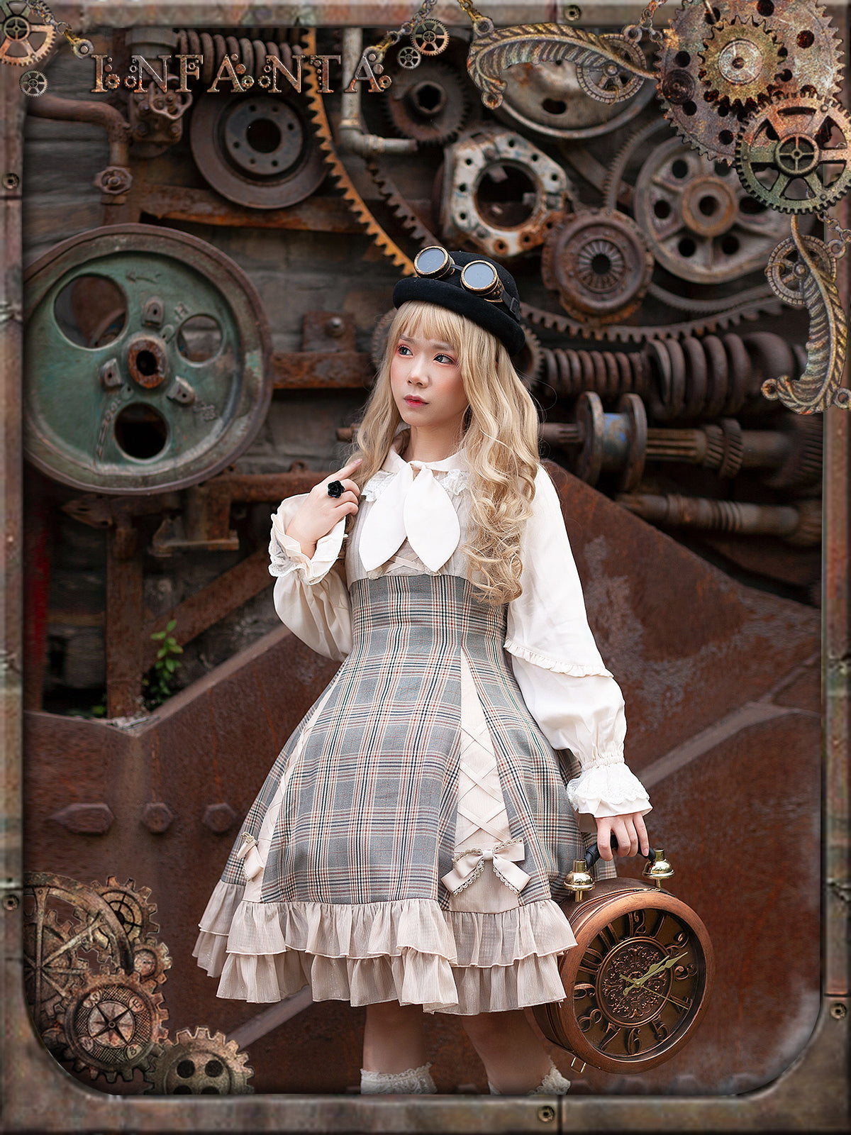 Infanta - Memoirs of Backlight - Elegant Plaid Lolita JSK Dress
