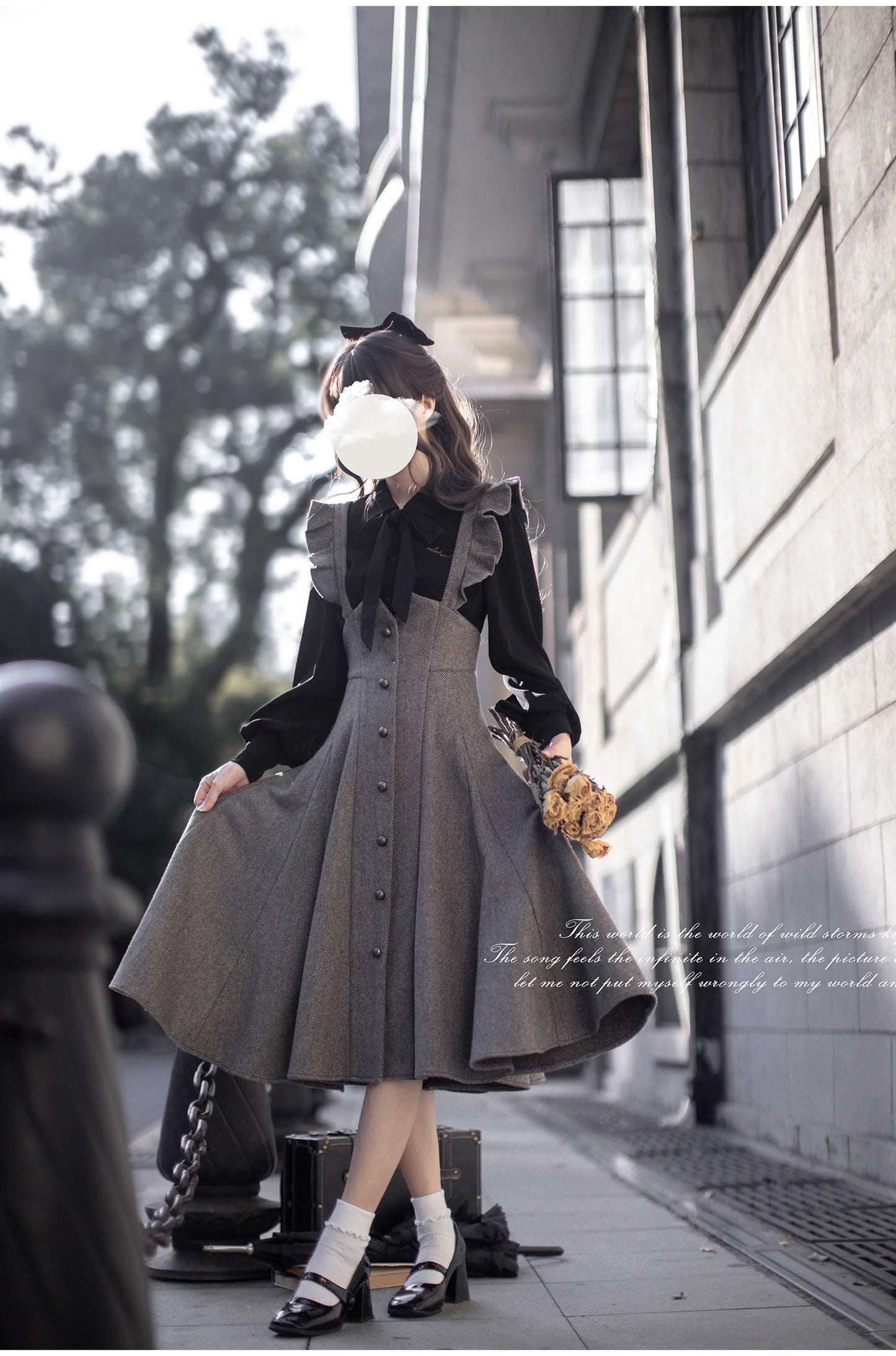 HuTaoMuJK - Serena - Elegant Woolen Lolita JSK Dress Set