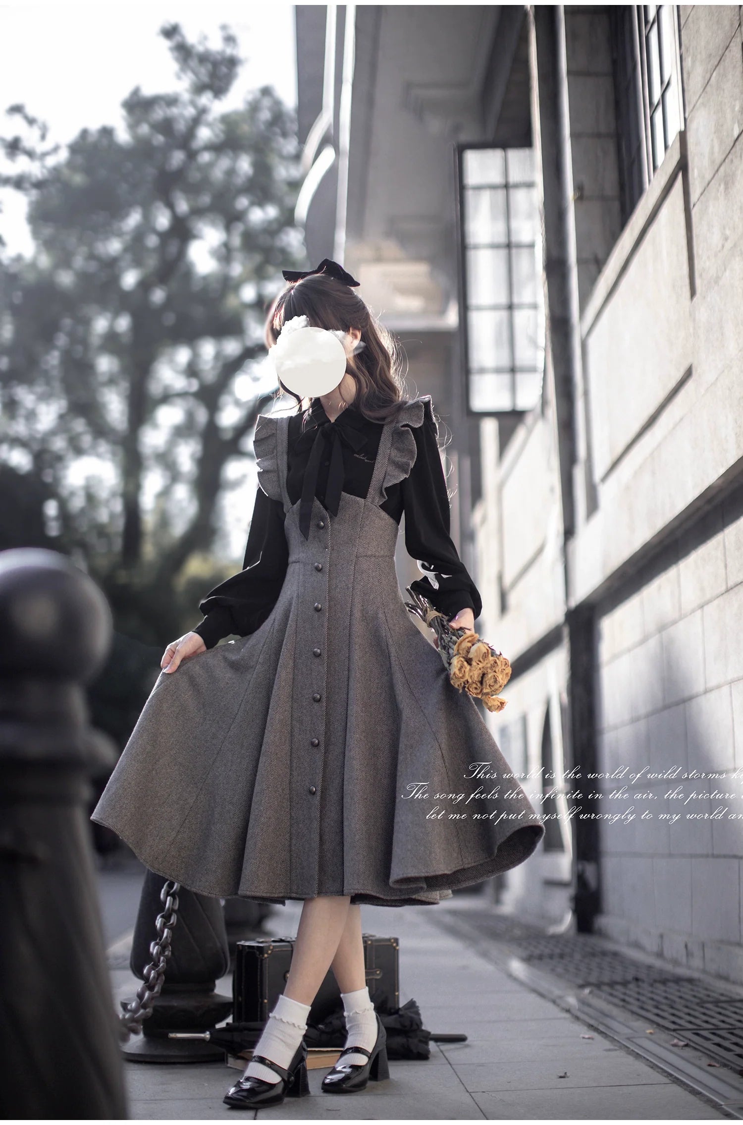 HuTaoMuJK - Serena - Elegant Woolen Lolita JSK Dress Set
