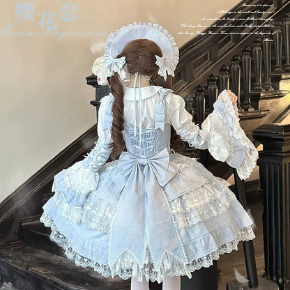 Peach Bunny - Sakura Love - Gorgeous Doll-like Lolita Dress Suit, Tiered Skirt