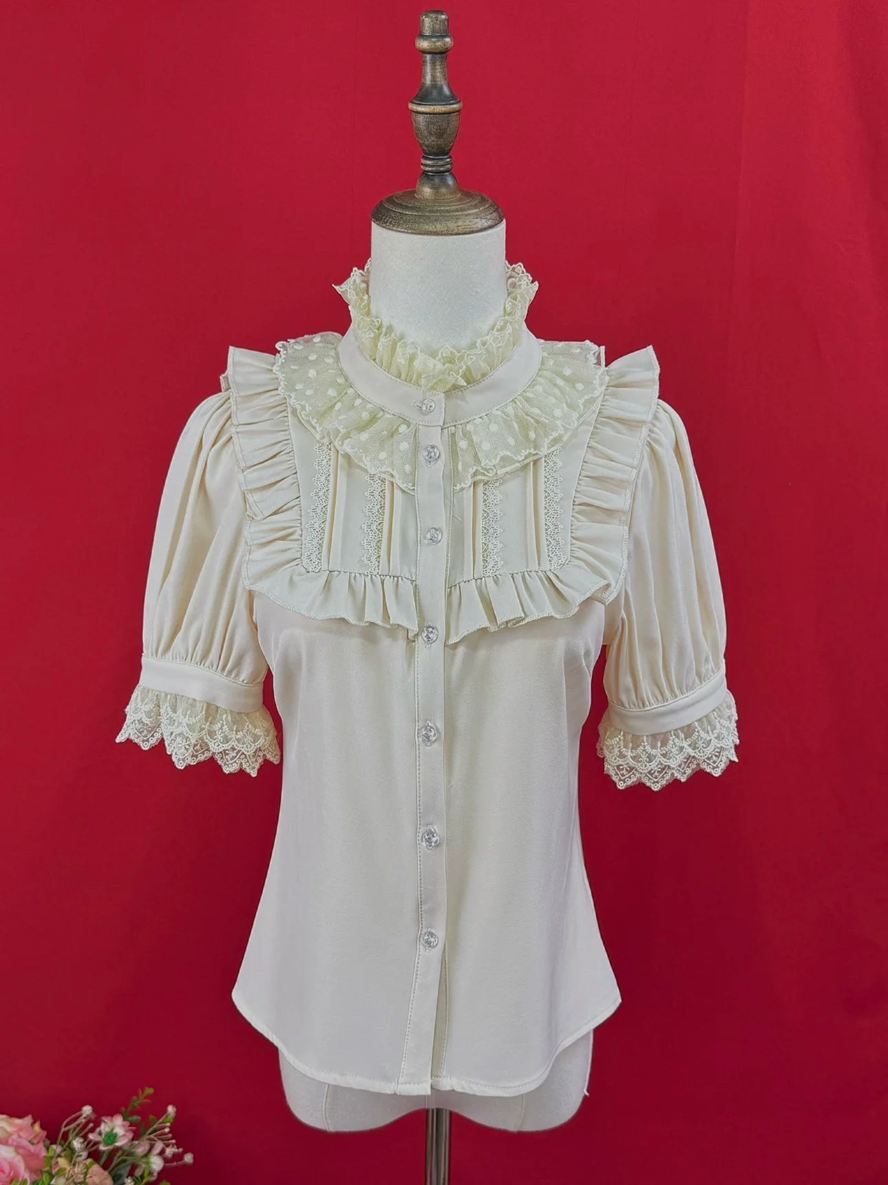 DMFS Lolita - Summer End - Lace Stand-Up Collar Classic Lolita Blouse