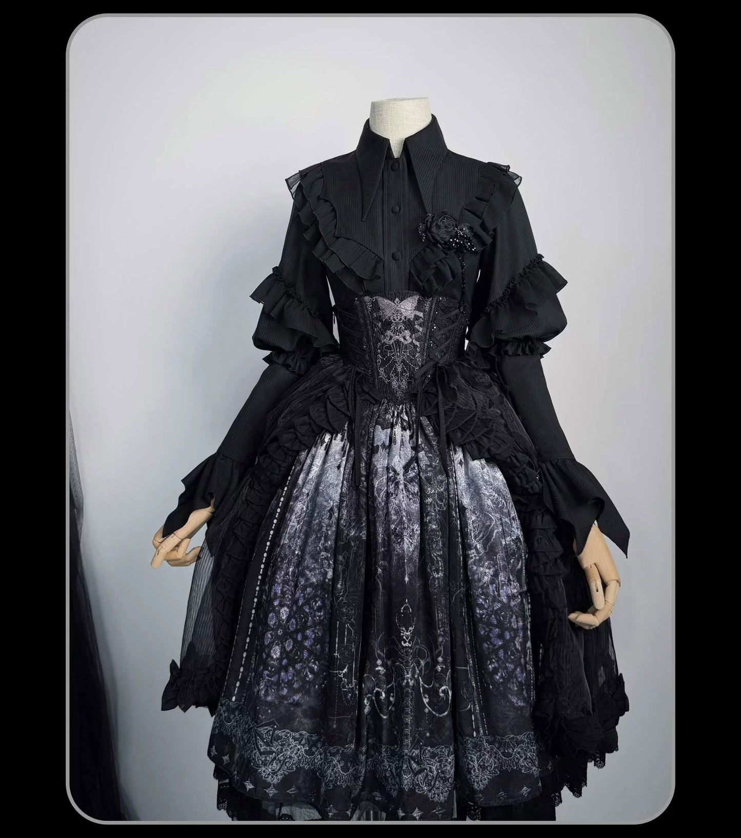 Susin Lolita - Bone-Eroded Butterfly - Gothic Lolita JSK & SK Set