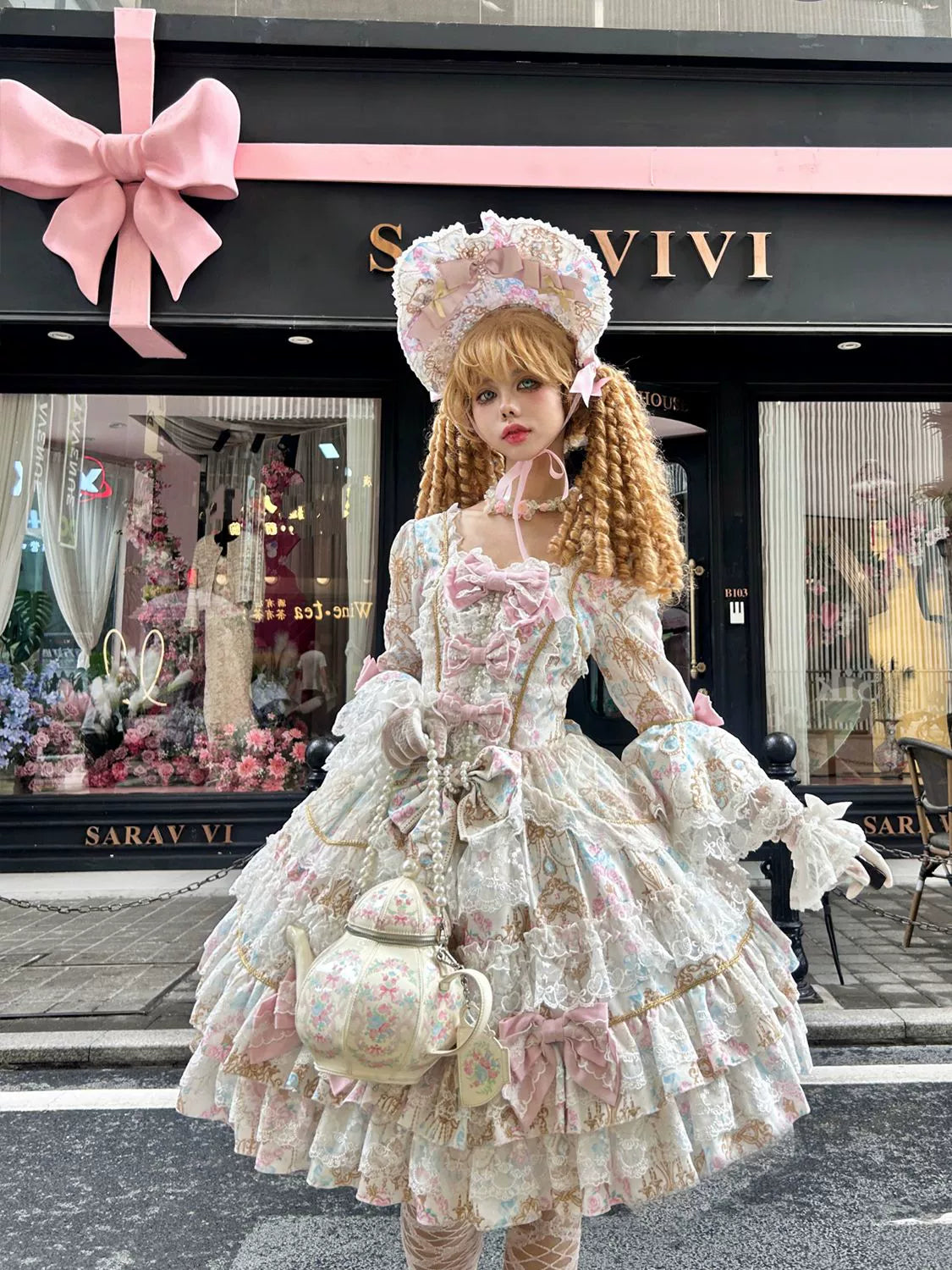 Hanguliang - Candlelight Sonata - Sweet Lolita Long Sleeve OP, Tiered Ruffles