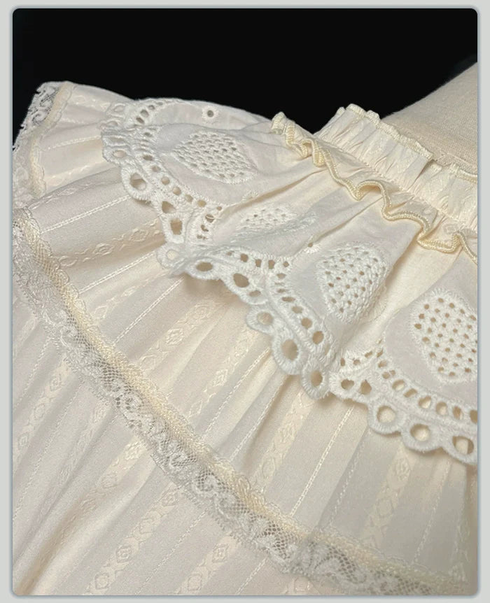 Alice Girl - Sea Salt Fairytale - Sweet Lolita Blouse Short Puff Sleeves Lolita Shirt