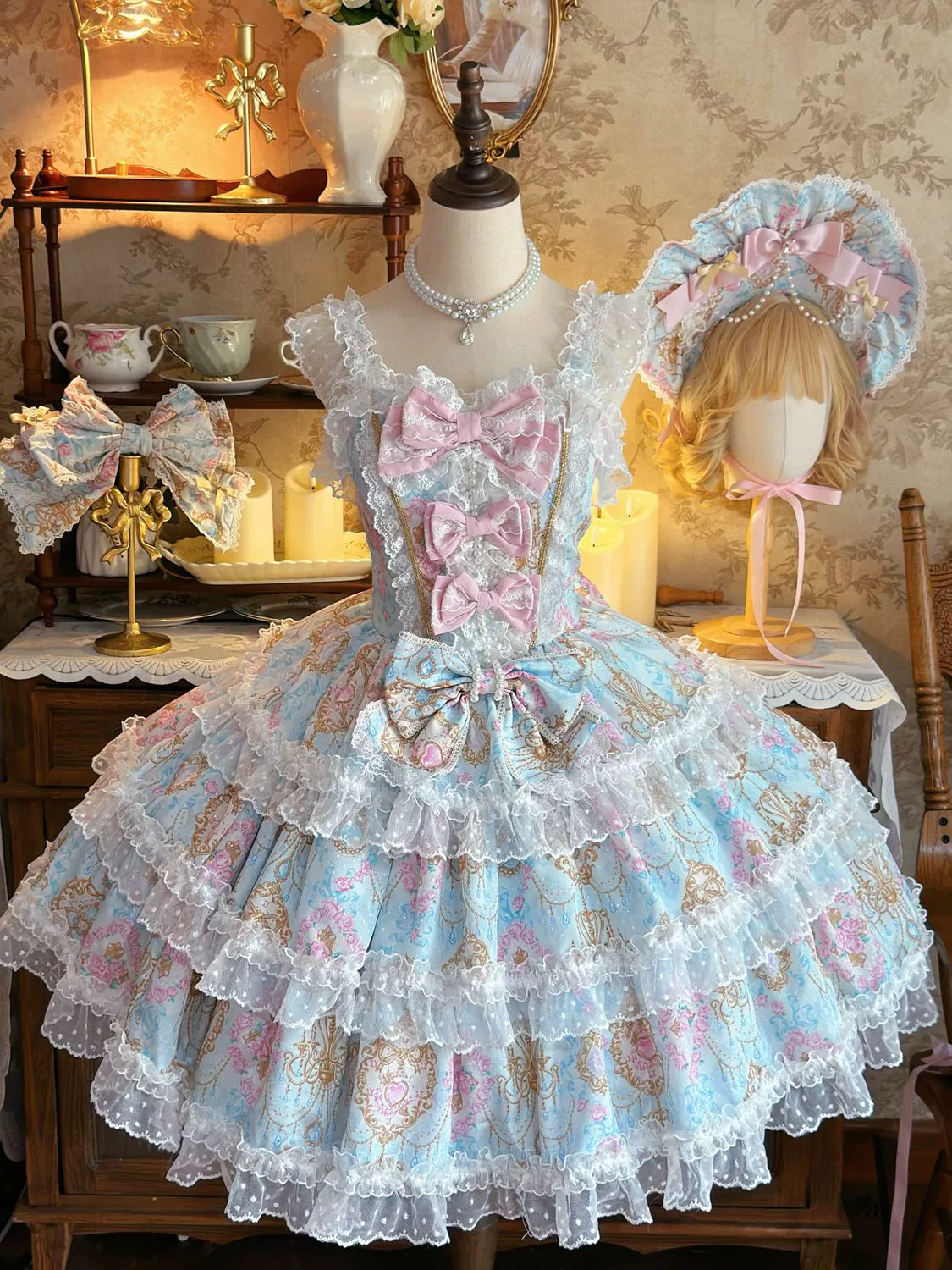 Hanguliang - Candelabra Ode - Doll-like Sweet Lolita JSK Dress, Side Zipper