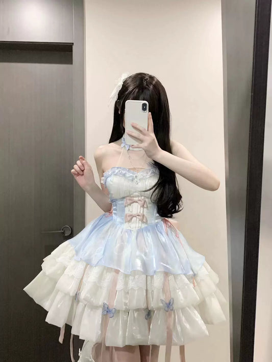 Platycodon House - Love Goddess - Elegant Lolita Dress Halter Puff Princess JSK Dress