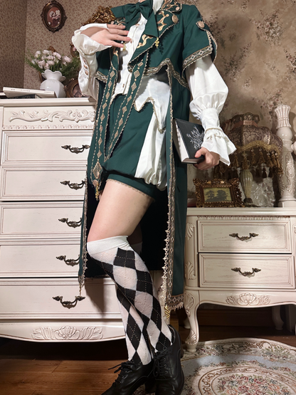 Letters from Unknown Star - Divine Envoy - Ouji Lolita Shorts Suit Military Lolita Coat and Shirt