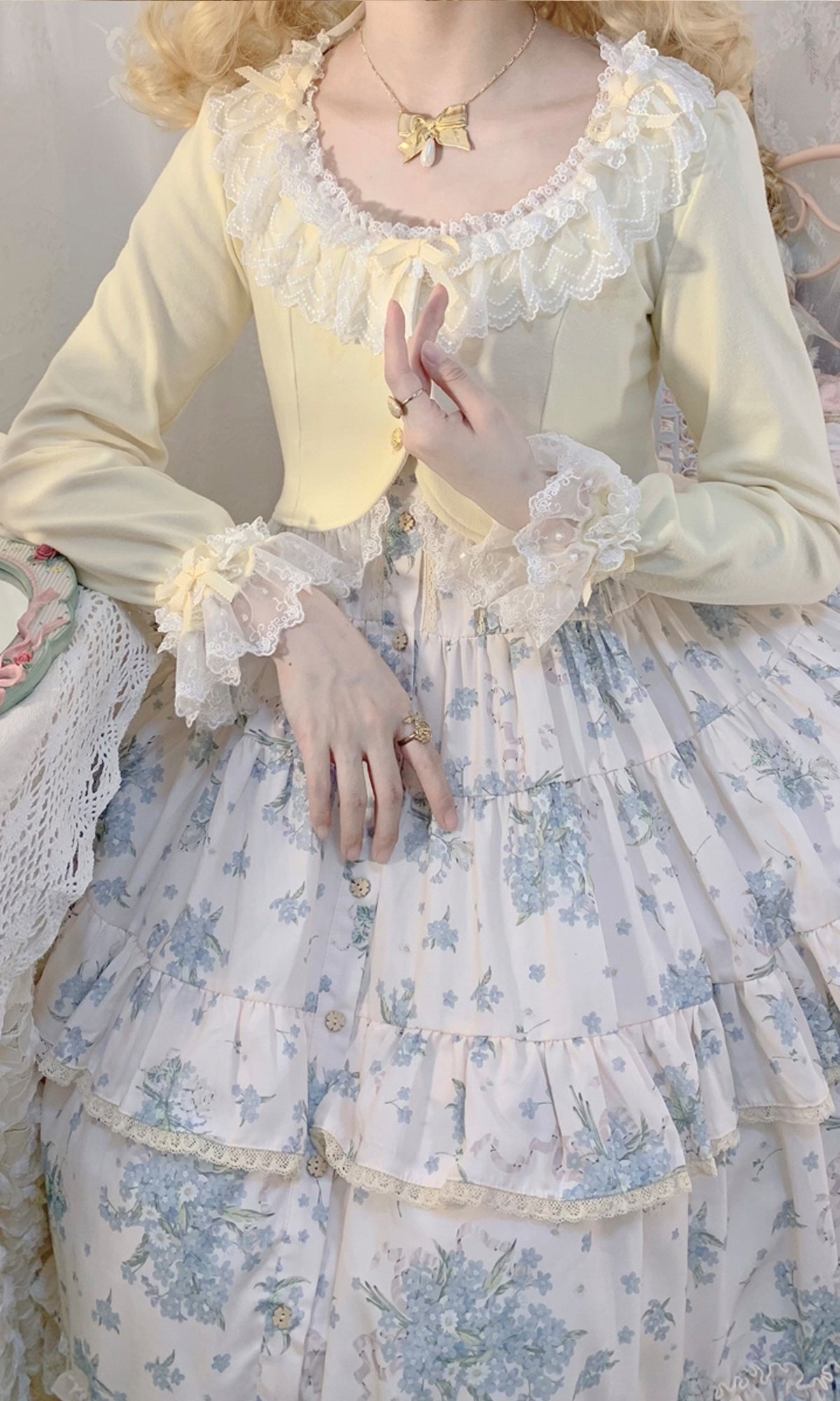 Unideer - Prelude - Elegant Lolita Bolero Jacket with Lace Ruffle Frill