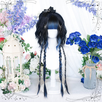 Dalao Home - Water Blue - Long Straight Gradient Princess Cut Wig