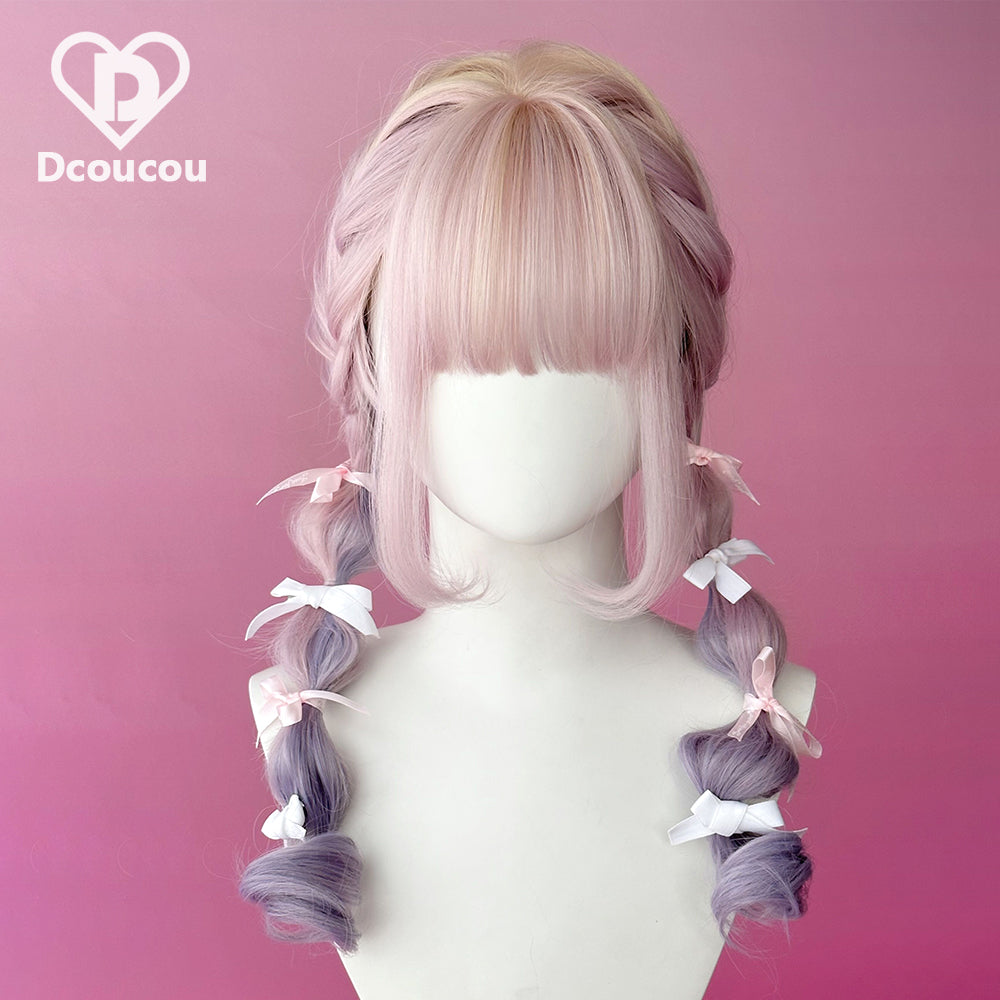Dcoucou - No-Heart Rabbit 45cm Long Curly Ponytail Wig Multicolors