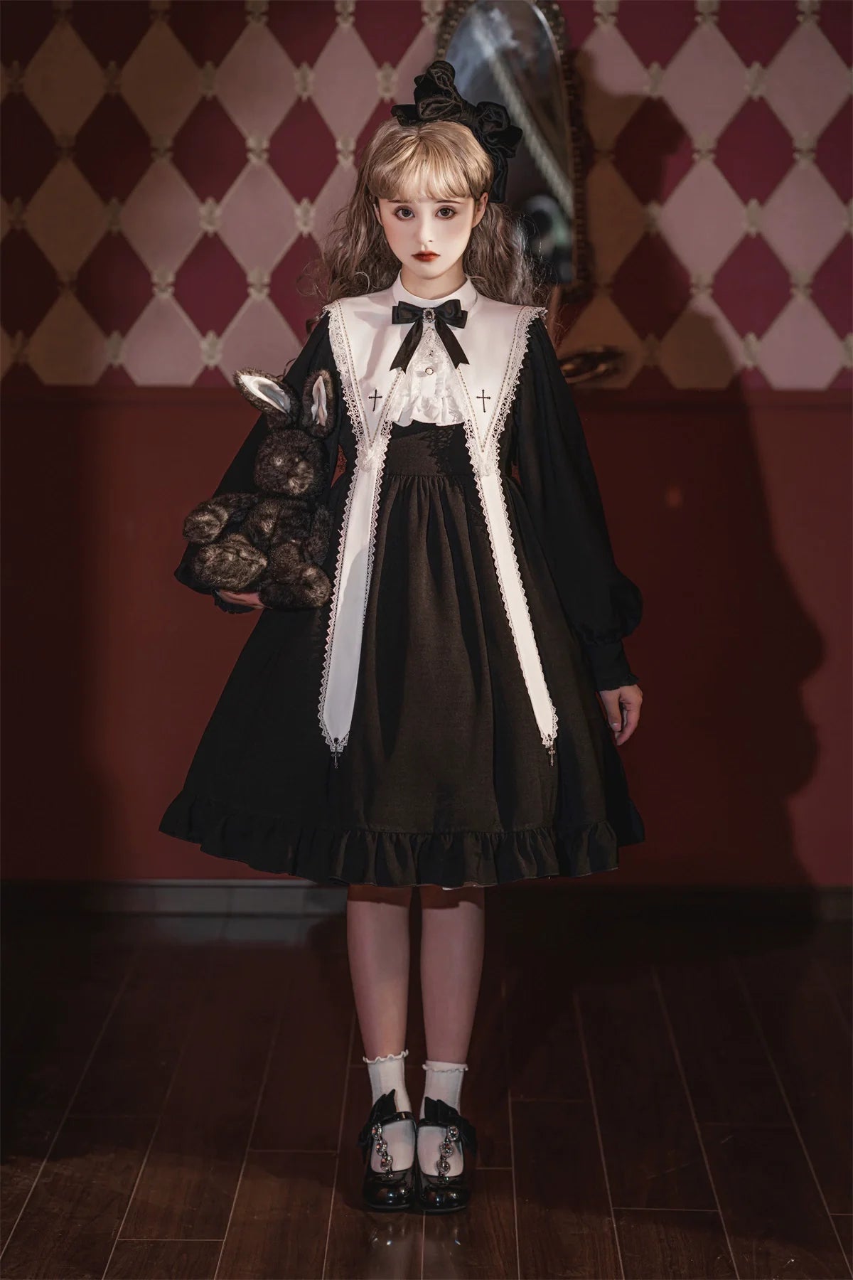 Sweet Date - Gothic Lolita Dress Black Nun OP for Halloween
