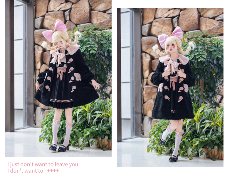 Forest Fluorescent Carps - Sweet Lolita Winter Coat Unicorn and Rabbit Ear Coat