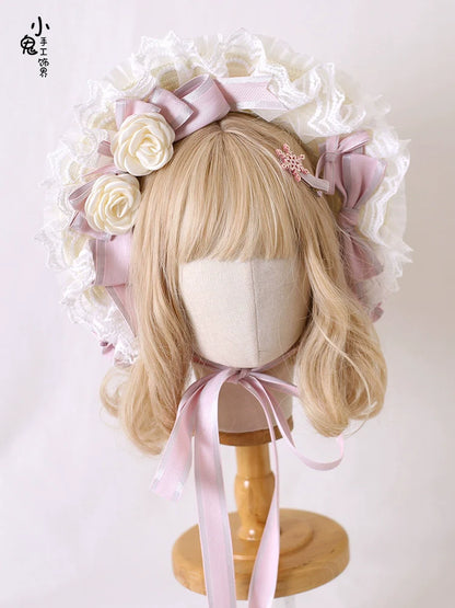 Xiaogui - Sweet Lolita Headdress Pink Handmade Christmas Accessories