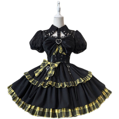 Alice Girl - Gothic Lolita Blouse Short Sleeve Black Shirt