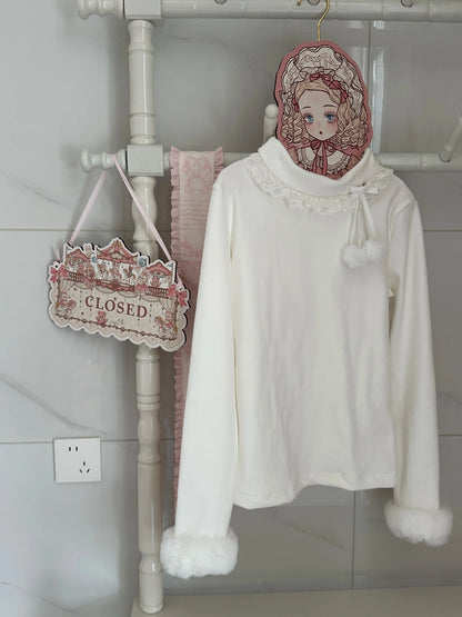 MeowMeow - Pom Pom - Kawaii Lolita Winter Innerwear, Fuzzy Cuffs