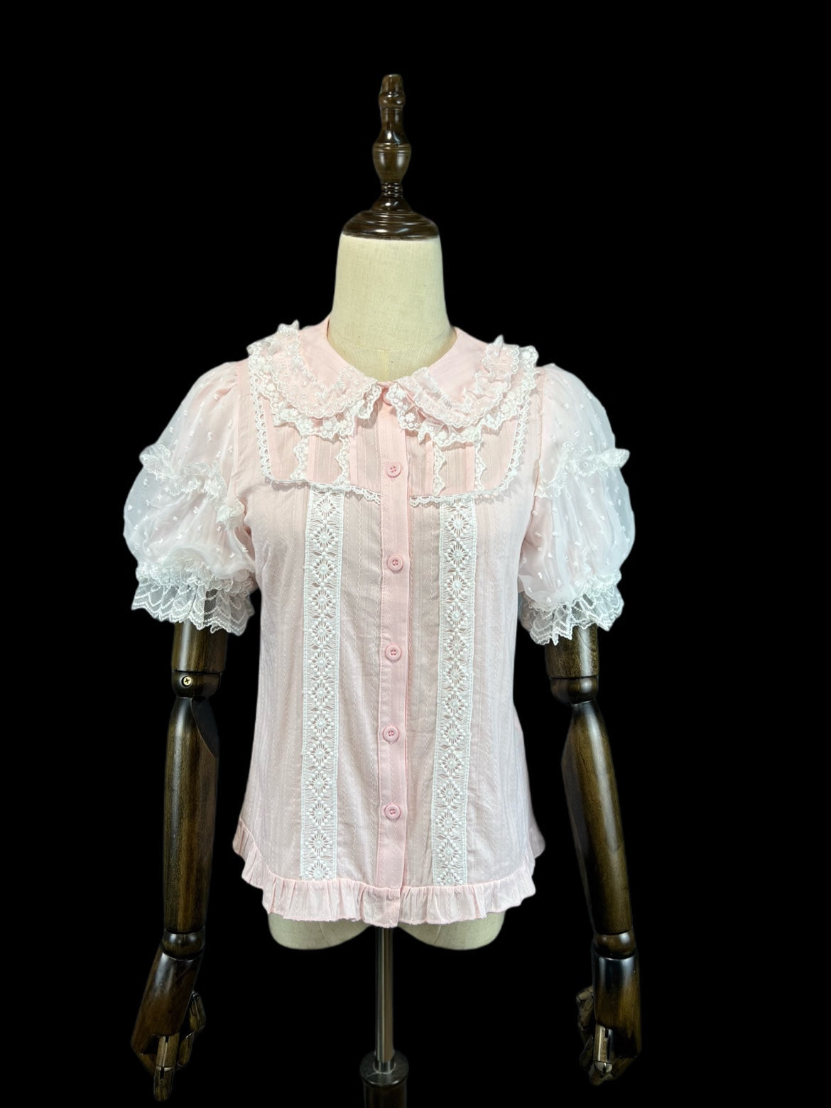 DMFS Lolita - Lollipop - Sweet Lolita Shirt with Double-Layered Puff Sleeves