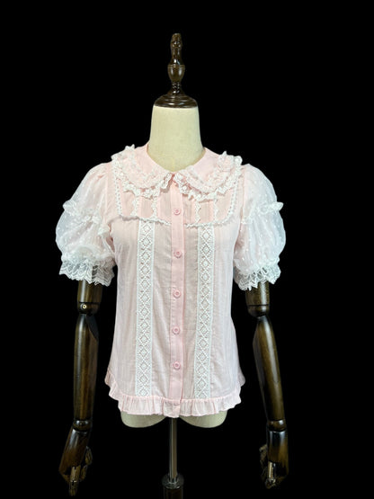 DMFS Lolita - Lollipop - Sweet Lolita Shirt with Double-Layered Puff Sleeves