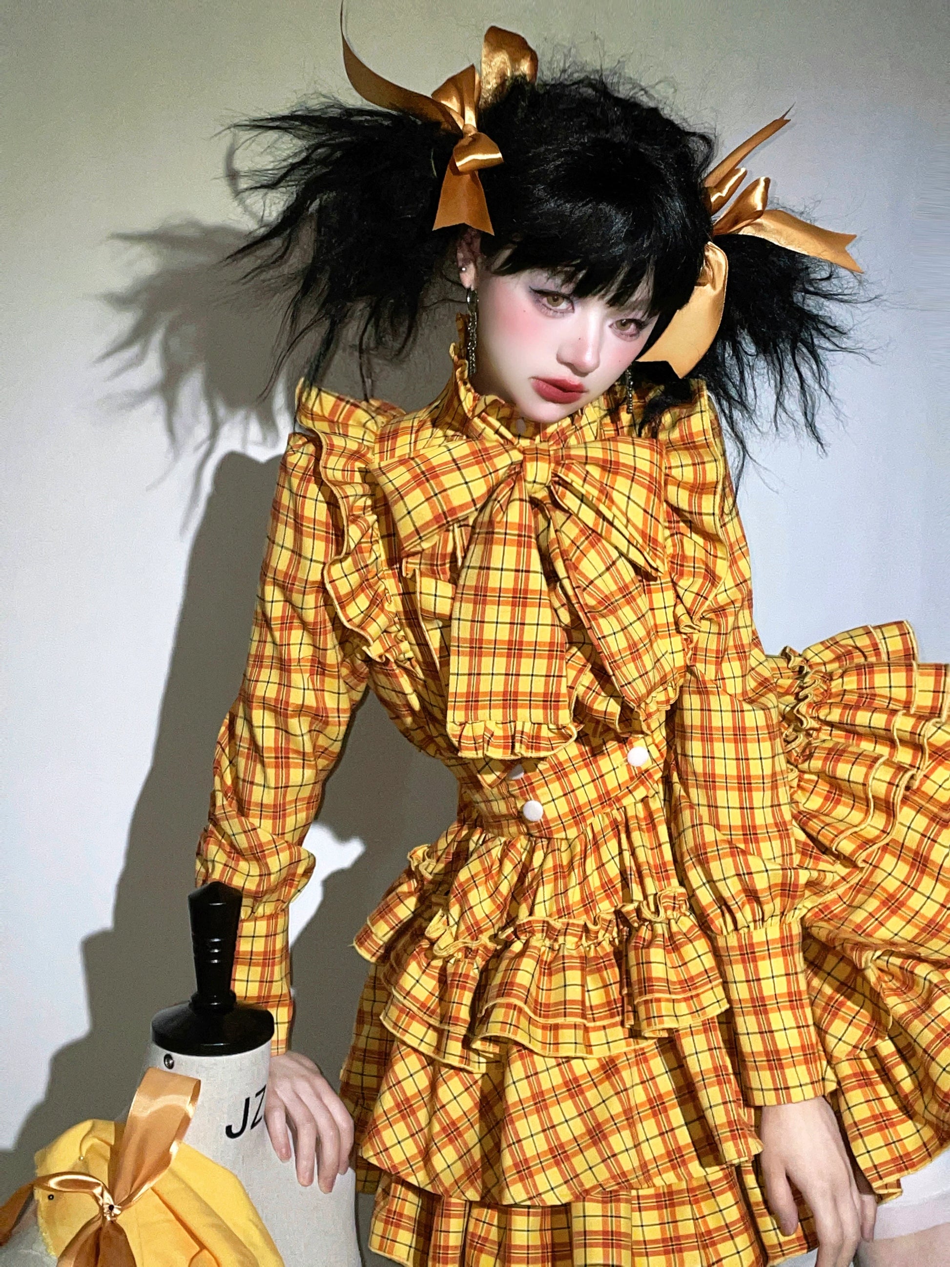 CATCOCOON - Humanoid Gift Box - Christmas Plaid Lolita Blouse & SK