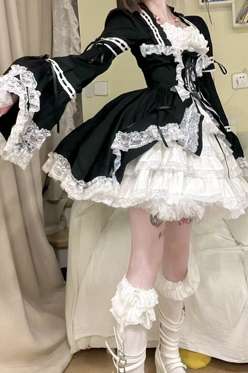 Lace Garden - Miss Rella - Vintage Retro Lolita OP Dress, Custom Sizes