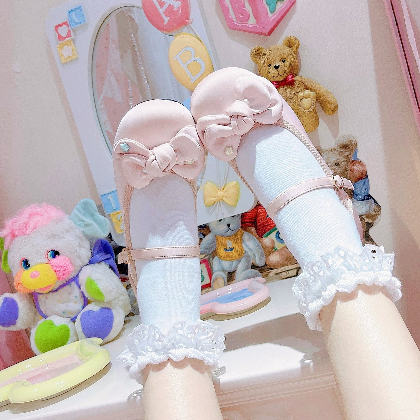 Dolly Doll - Little Fat Ding - Sweet Lolita Shoes Low Heel Round-toe Shoes