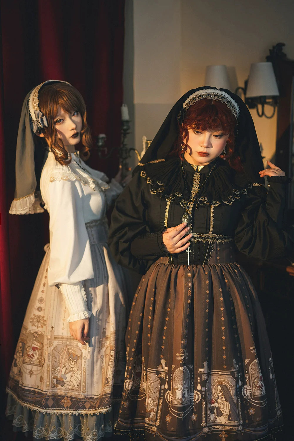 Miss Point - Demon Hunting Notes - Fishbone Gothic Lolita Skirt