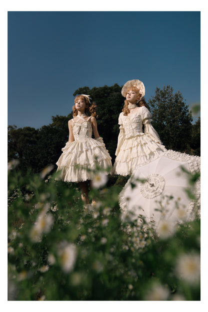 MEEKWIND - Miss Flora - Cotton Sweet Lolita Dress Set Doll-like OP and JSK