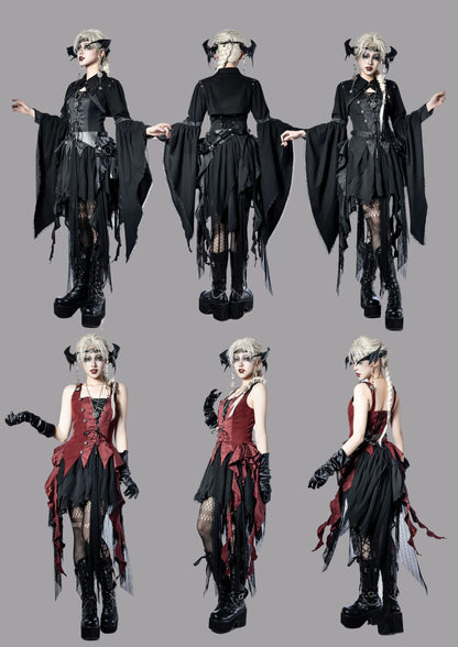 Wuyuzhe - Dragoon Knight 3.0 Version - Western Fantasy Style Lolita Irregular Skirt Set Lolita Vest