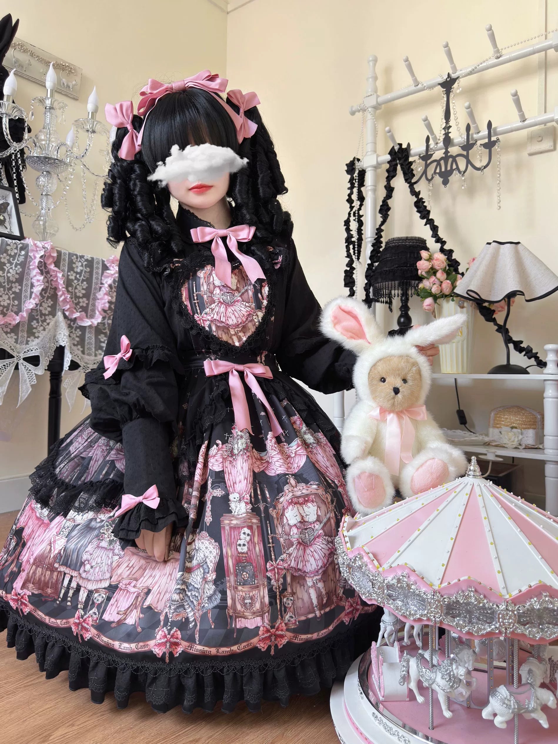 Uncle's Workshop - Missing Lamb Case - Gothic Lolita Dress Set with Sheep Prints
