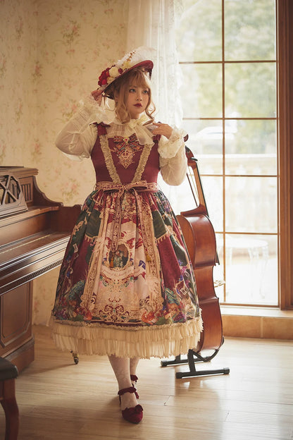 Miss Point - Kaleidoscope - Retro Lolita Dress Oil Painting Print JSK Dress Customized