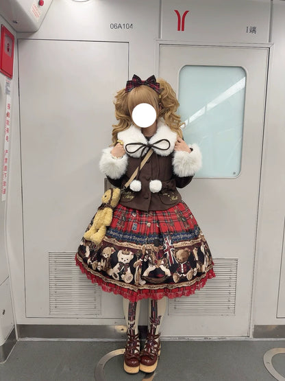 Sara Bell - Winter Story - Winter Kawaii Lolita Short Coat, Detachable Fur Collar